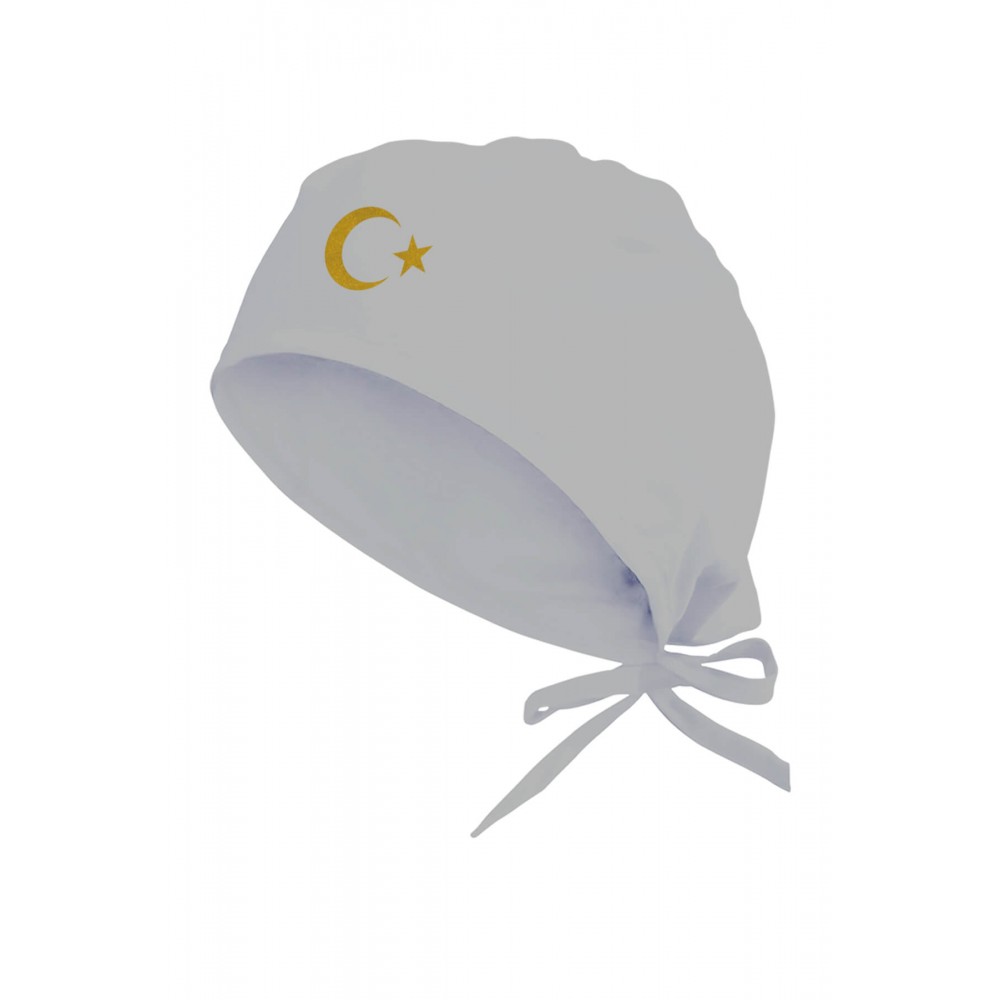 Altın Rengi Ay Yıldız Tasarım Cerrahi Bone | Hastane Bonesi 