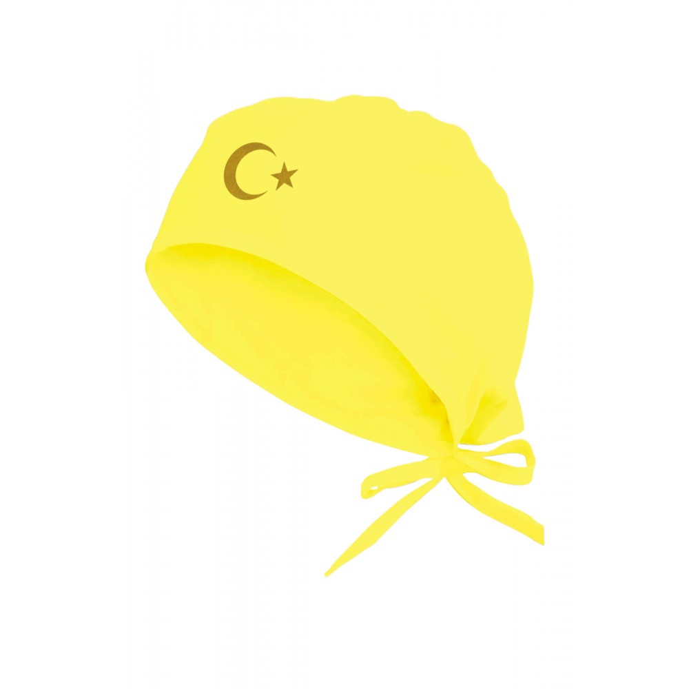 Altın Rengi Ay Yıldız Tasarım Cerrahi Bone | Hastane Bonesi 